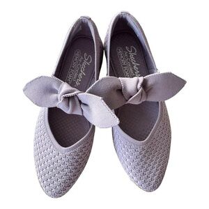 Skechers Lavender Memory Foam Woven Knotted Bow Ballet Flats - Size 6.5 NWOT